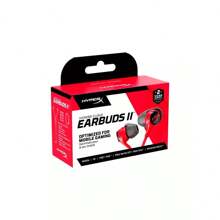 HyperX Cloud Earbuds II – Drivers de 14 mm, Quatro pontas de ouvido, Estojo de transporte rígido, Plugue de 90° de baixo perfil, Plugue de 3,5 mm, Microfone integrado, Botão multifuncional, PC, Celular