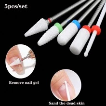 5 cái/bộ Gốm sứ Tungsten Carbide Khoan móng tay Quay Phay Máy cắt móng tay Điện lực Máy khoan Máy móc Đối với Làm móng tay móng chân Công cụ - Nhiều màu - Xem 7