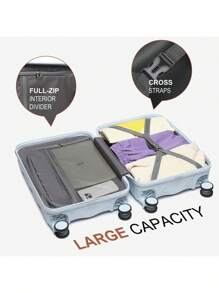 Sea Choice Luggage Set Of 3 Travel Suitcases 8 Wheels Trolley Case 55/65/76 With Travel Bag And Toiletry Bag ABS Lightweight Carry On Suitcase Sets With 8 Wheels TSA Lock YKK Zipper - Blue - View 5