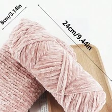 1 Stück handgemachtes Chenillegarn, 100g, geeignet für Do-It-Yourself Schal, Mütze, Jacke, Pullover, Tasche, Puppe