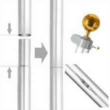 20ft Sectional Flag Pole Ball Top Kit 16 Gauge & 3'x5' Free US American Flag Kit