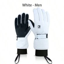 1 paio di guanti da sci professionali per uomo e donna, impermeabili, antivento, caldi, con fodera termica spessa, adatti per moto, motoslitta, sci e snowboard all'aperto, guanti invernali, scaldamani, guanti da neve