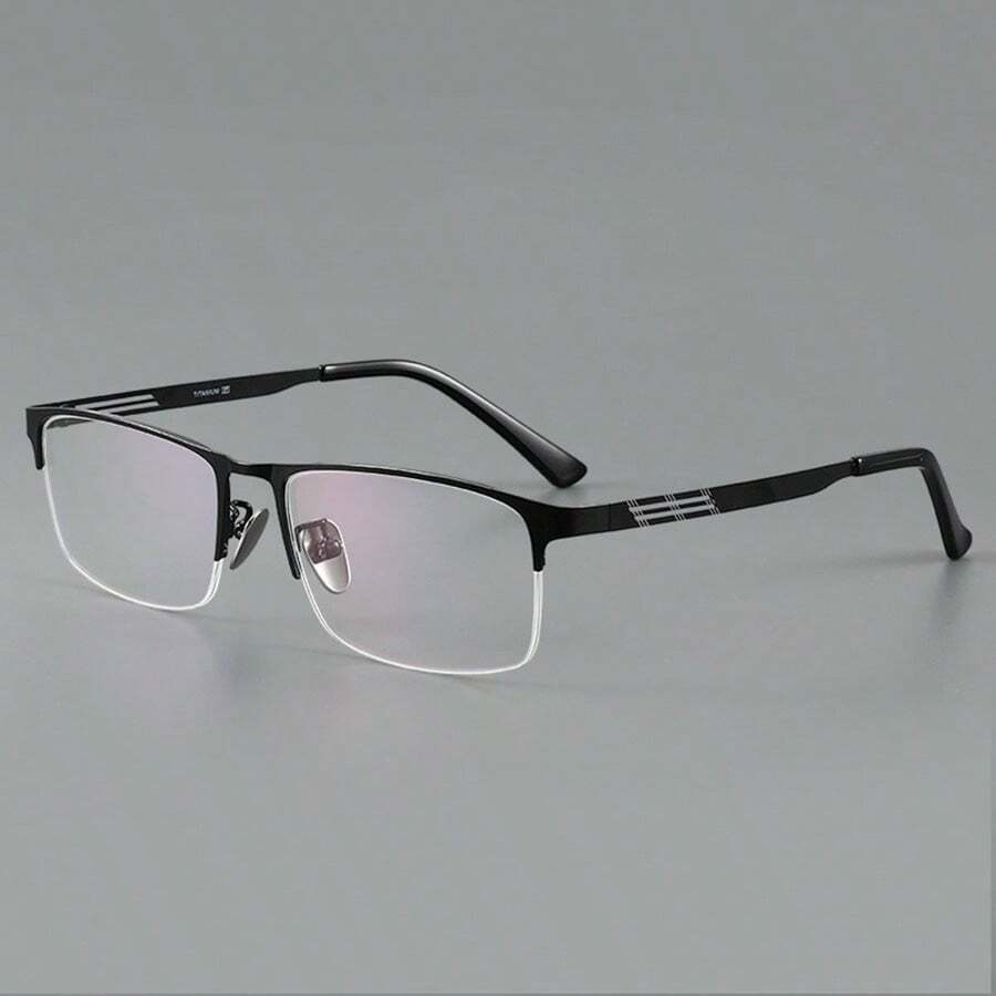 超轻超薄男士商务纯钛半框眼镜架，经典纯色复古风格，适合所有季节的眼镜配件