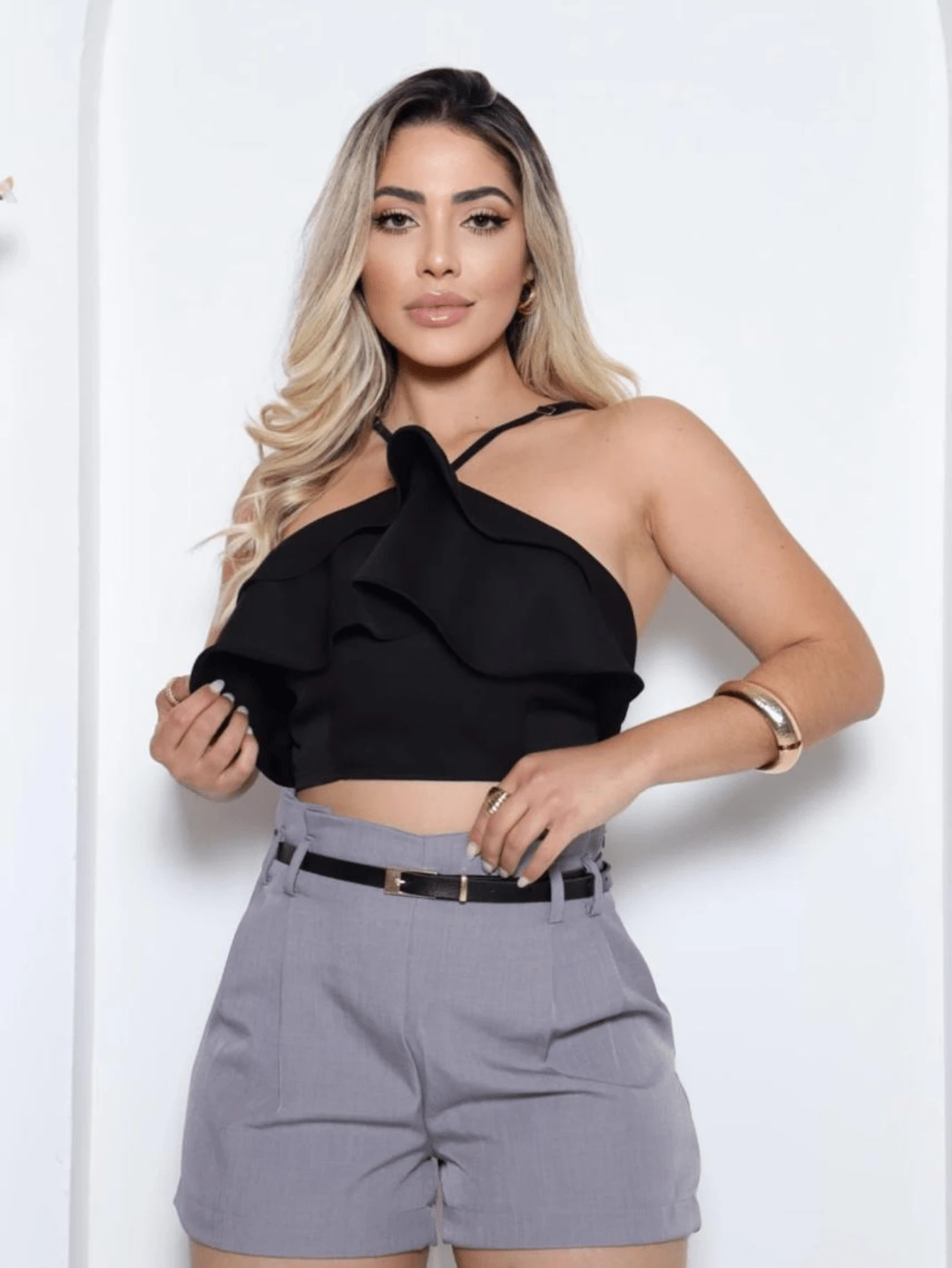 TAILORED SHORTS IN PREMIUM FABRIC - Xám - Xem 1