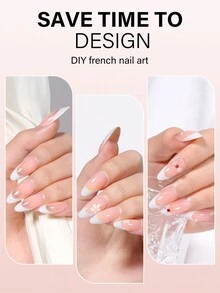 120 件短杏仁色/超短棺材色/长棺材色/长细高跟色/短方形法式指甲贴，15 种尺寸粉色法式亚克力假指甲，适用于美甲 DIY 和美甲沙龙按压指甲用品 - 粉色 - 查看 6