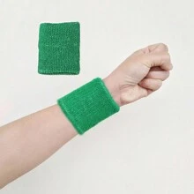 1 Pair Of Sweat-Absorbent, Breathable Sports Wristbands For Exercise, Football, Basketball, Running Gym Gym Wristbands Accessories