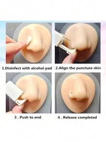 7-Piece Nose Piercing Kit: Built-In Piercing Gun With 20G Nose Studs, Painless Self-Piercing For At-Home Nose Piercing - Multicolor - View 4