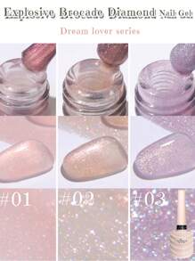 MISS SHAKA MISS SHAKA Japanese Summer Gel Nail Polish Beauty Honey Blue Purple Pink Nail Series 2024 New Style Jelly Color Fairy Pearlescent Hot Popular Glitter 3 Colors Kit Bursting Diamond Nail Polish Needs To Be Used With The Nail UV Light To Dry And Require Base & Top Coat Sealing Layer.