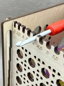 一体式木制纱线碗钩针收纳架 DIY 木制纱线分配器针织碗用于针织钩针线 - 工具箱 - 查看 9