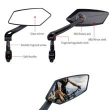 2PCS Bicycle Bike Cycle Handlebar Rear View Mirrors Rearview Rectangle Back Mirror - Left - View 11