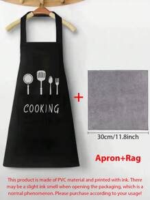 1 Pc Durable Chef's Apron- Waterproof, Oil-Resistant With Pockets- Unisex Kitchen Wear,Stylish Protection For Cooking Enthusiasts