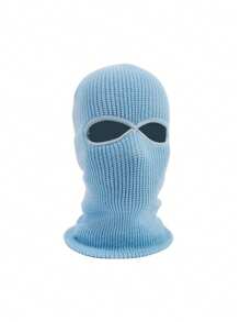 1 Pc Riding Face Mask, Knit Balaclava Full Face Mask - 2-Hole Ski Mask For Men & Women, Full Face Cover Winter Warmth And Windproof Head Cover, Breathable Outdoor Sports Mask For Skiing, Bicycles, Snowboarding & Cold Weather Activities, Winter Face Mask, Skiing Accessory, Modern Sporty Style, Durable Knit Fabric - Multicolor - View 16