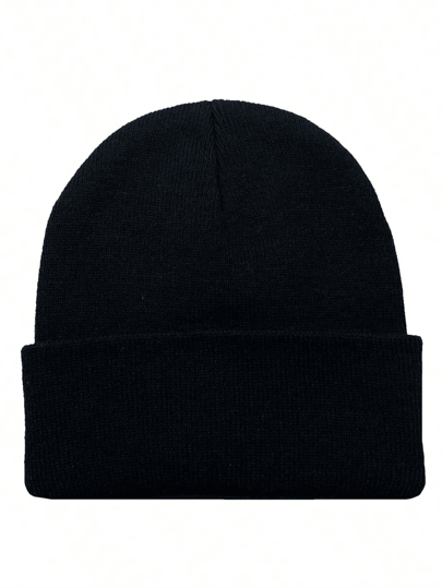 1 gorro de malha lisa, quente e versátil para o inverno, ideal para uso diário.