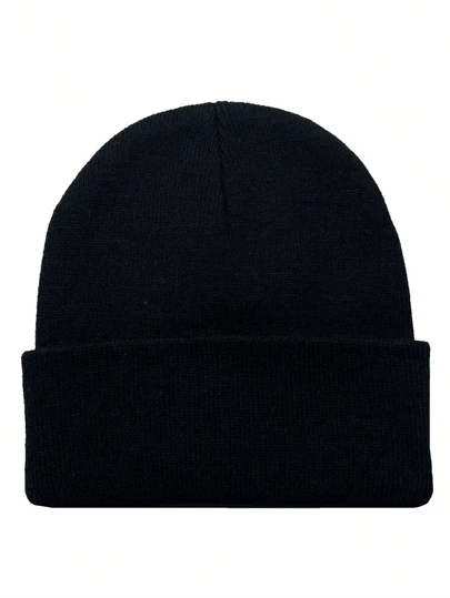 1pc Plain Color Knitting Cap, Outdoor Cold-Proof Knitted Hat, Casual Versatile Winter Warm Beanie, Suitable For Daily Commute Winter Hat Fall Outfit