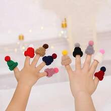 10 chiếc mũ len đan mini nhiều màu trang trí Giáng sinh, đồ trang trí mũ vải ngày lễ cho cây thông Noel, đồ dùng thủ công tự làm, đồ trang trí treo ngày lễ - Nhiều màu - Xem 5
