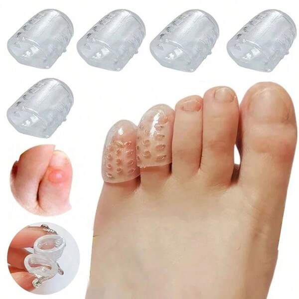 10pcs/20pcs Transparent Toe Caps, Breathable Toe Sleeves, Toe Separator, Foot Care Caps, Transparent Anti-Friction, Prevent Blisters