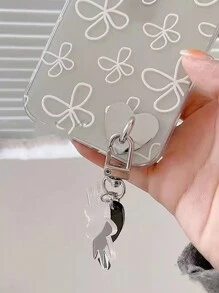 1pc Metallic Heart Shape Clasp, Suitable For DIY Phone Case Lanyard Accessories, In Gold And Silver Colors