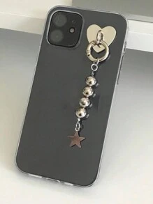 1pc Metallic Heart Shape Clasp, Suitable For DIY Phone Case Lanyard Accessories, In Gold And Silver Colors