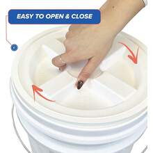 5 Gallon Bucket With Screw-On Sealing Lid,  Storage, High Quality HPDE Plastic, Durable 90 Mil General Purpose Bucket, Made In The USA, 60 Count - White - View 5
