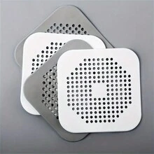 1/2/4 件毛发收集器、淋浴方形排水盖、带吸盘的硅胶毛发塞、水槽防堵塞过滤器、浴缸淋浴地漏塞、硅胶厨房除臭塞、浴室工具 - 白色 - 查看 8
