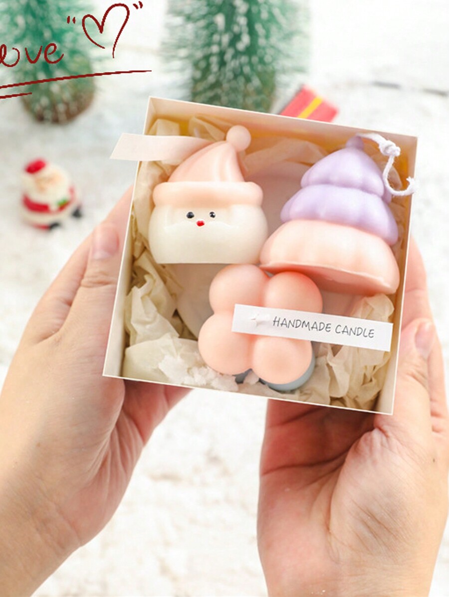 3pcs/Set New Macaroon Color Scented Candle Gift Box Christmas Eve