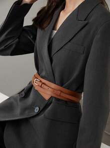 1 件复古宫廷风格女式宽束腰带，女士双用金属扣腰带，适用于外套连衣裙配饰万圣节 - A - 查看 13