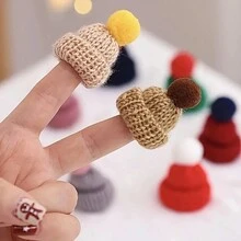 10 chiếc mũ len đan mini nhiều màu trang trí Giáng sinh, đồ trang trí mũ vải ngày lễ cho cây thông Noel, đồ dùng thủ công tự làm, đồ trang trí treo ngày lễ - Nhiều màu - Xem 9