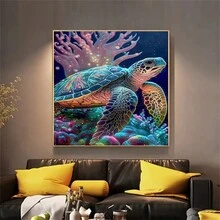 Tranh nghệ thuật kim cương rùa biển trang trí nhà ngày lễ tình nhân quà tặng tùy chỉnh - Nhiều màu - Xem 4