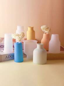 Khuôn bình hoa sáng tạo tự làm, bình hoa Graffiti tự làm, khuôn nhựa cắm hoa ngược bằng nước thạch cao, chất liệu silicon, có thể làm nhiều lần để tháo rời và vệ sinh - trắng - Xem 5