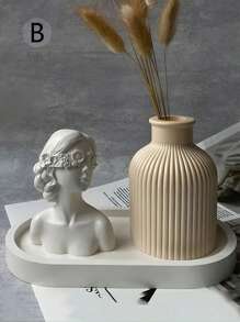 Khuôn bình hoa sáng tạo tự làm, bình hoa Graffiti tự làm, khuôn nhựa cắm hoa ngược bằng nước thạch cao, chất liệu silicon, có thể làm nhiều lần để tháo rời và vệ sinh - trắng - Xem 4