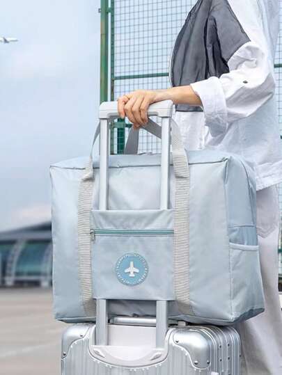 1pc Foldable Travel Storage Bag, Lightweight Large Capacity Tote Bag, Fashionable Travel Companion - Stylish, Lightweight, Foldable Duffel Bag With Ample Storage Space, Perfect For Organized Packing. Suitable For Various Activities Such As Travel, Fitness, Hiking, Running, Cycling, Camping, Etc. Carry Luggage, Back To School, Backpack, Travel Essentials, Beach Holiday Organizer, A Gift For Women, A Gift For Men Back To School Supplies