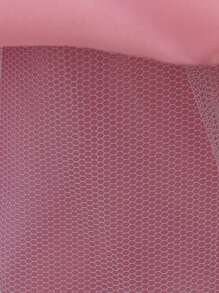 少女仿珍珠贴花蝴蝶结网纱优雅生日派对礼服，适合婚礼、舞会等场合，不含头饰 - 藕粉色 - 查看 9