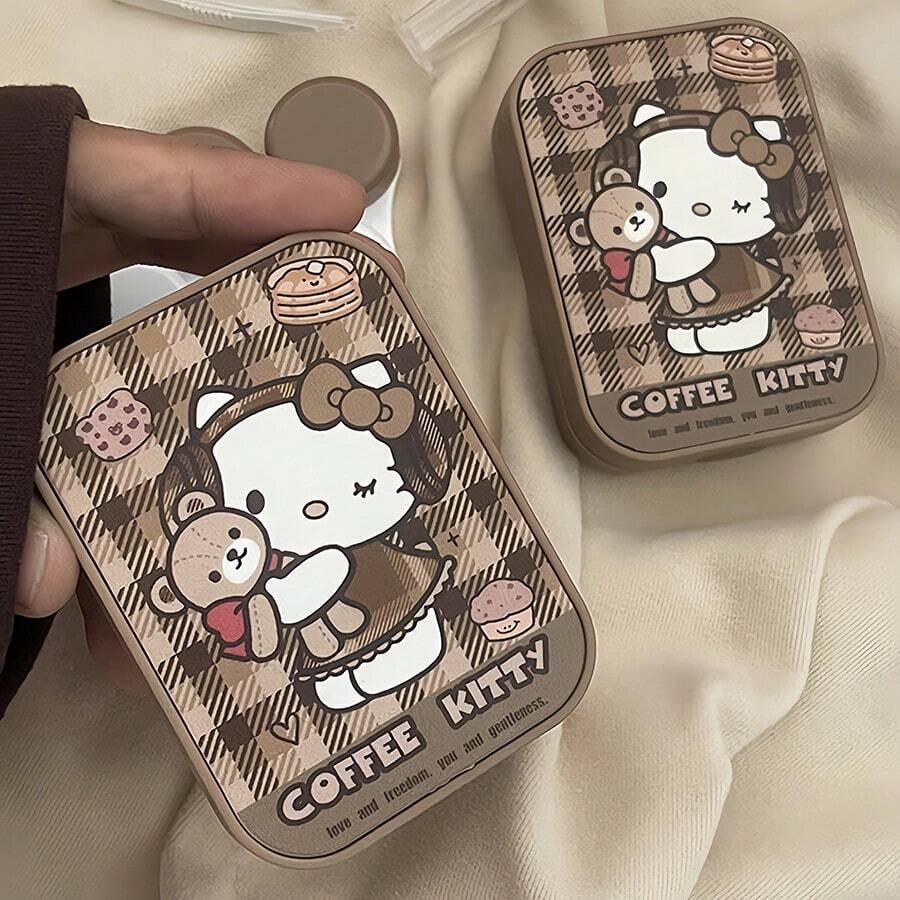 DOBBLE Contact Lens Box Autumn And Winter Brown Maillard Cartoon Cute