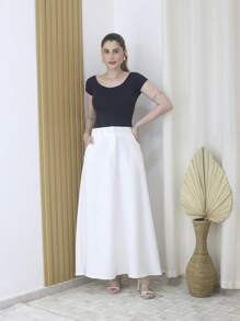 Women's Long Skirt - Maxma 7106 - White - View 1