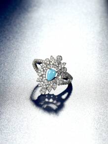 1 bộ Nhẫn trang trí hình giọt nước Cubic Zirconia thanh lịch, thích hợp để đeo trong ngày cưới - B - Xem 9