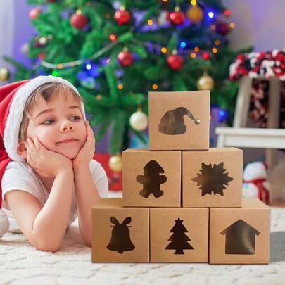 12Pcs Mix Color Window Box Cardboard DIY Gift Soap Candy Boxes Package Christmas Party Birthday Wedding Decor