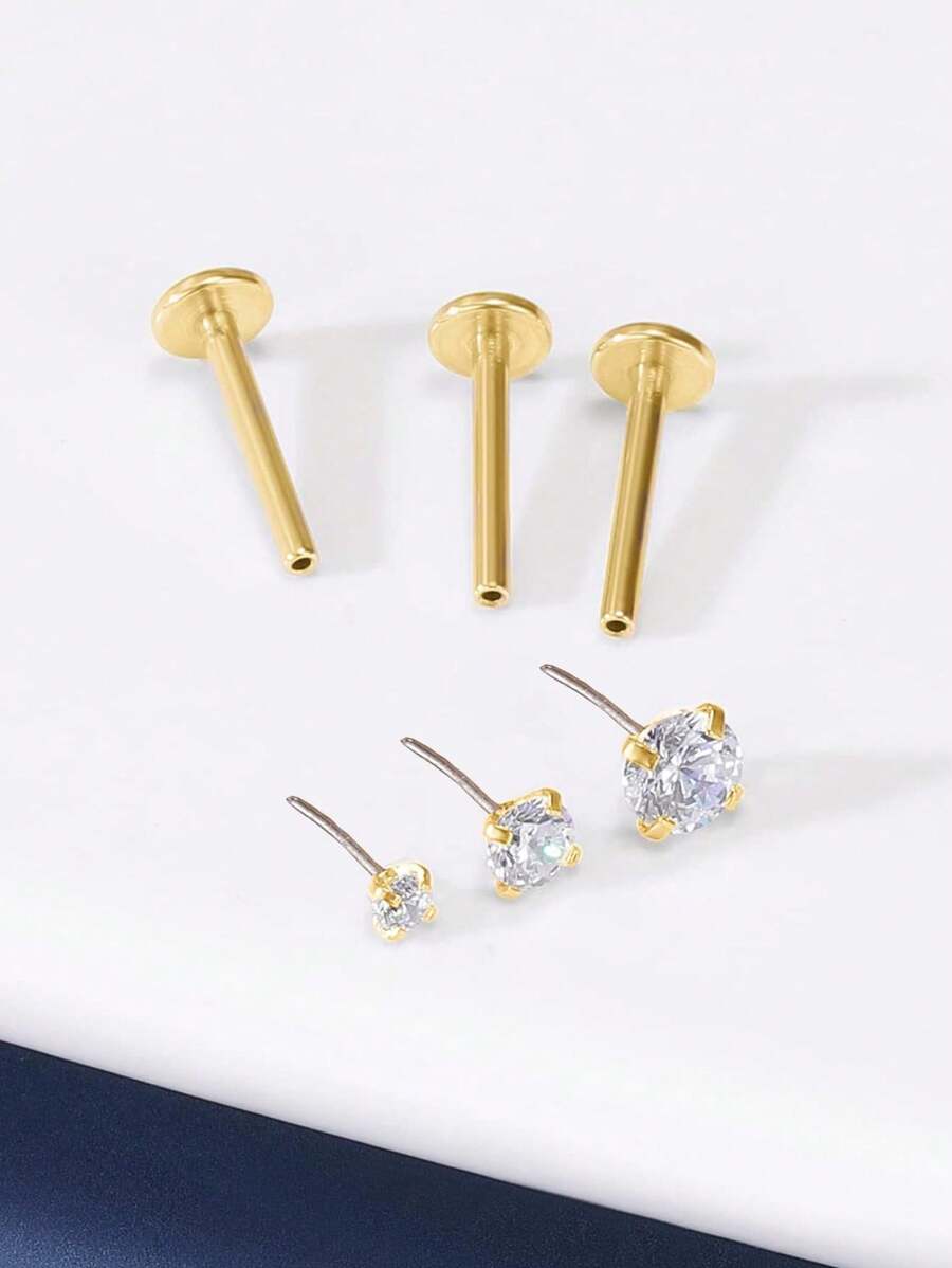 CIZME Srebrny Czarny Złoty Zestaw do przekłuwania nosa Zestaw do