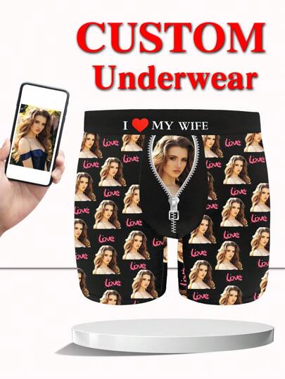 Custom Face Boxers For Men, Personalized Photo Underwear, Custom Face Boxer Briefs, Personalized Boxers For Husband, Custom Face Underwear, Custom Funny Faces Boxers Briefs, Anniversary Valentine Birthday Wedding Personalized, Unique, Customized Personalized Gifts For Men Ideal Gifts For Him Boyfriend, Friends Bedroom, For Weddings, For Holiday, For Anniversaries, For Birthdays,Customized Men Underwear,Delicate Romance,Gymboy