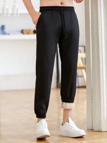 男士保暖内衬冬季裤子，厚款保暖休闲运动长裤，防寒适合东北地区