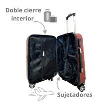 Maleta De Viaje Pequeña Para 10 Kg Con Llantas Dobles Impermeable - Rojo - Ver 6