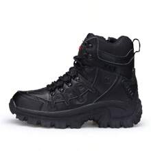 Herren High Top Outdoor Rutschfeste Strapazierfähige Arbeitsstiefel, Wanderschuhe, Kampfstiefel, geeignet für Jagd, Herbst & Winter - Schwarz - Übersicht 6