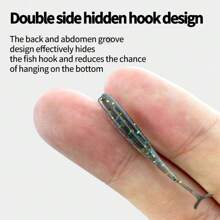 10pcs/20pcs Bicolor T-Shaped Soft Fishing Lures, Smooth Bent-Mouthed Chub Baits, Suitable For Fresh Water And Saltwater Realistic Soft Baits, Fishing Gear, Fishing Accessories