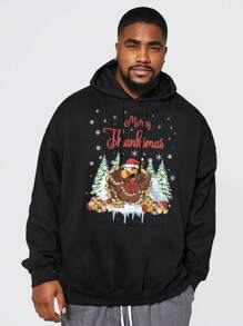 定制男友风格男士连帽衫希望你喜欢火腿 - 拯救火鸡 - 有趣的感恩节套头连帽衫