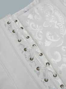 1 pieza Corpiño estilo vintage corto para mujeres, inspirado en la pintura al óleo de Monet con jacquard floral, con soporte de ballenas para dar forma al Body de manera sexy, perfecto para atuendos de fiesta