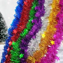 1set/2pcs/6pcs Star Fabric Decor, Party Birthday Wedding Celebration Decorations, Fluffy Metallic Garland Wreath, Artificial Plant And Flower Decor For Tree, Stair, Fireplace, Wall, Party Best Gifts Birthday Home Decor Christmas Decorations Room Decor Christmas Winter Christmas Decorations Home Christmas Gifts Christmas Decor - Multiple Specifications and Colors - View 1