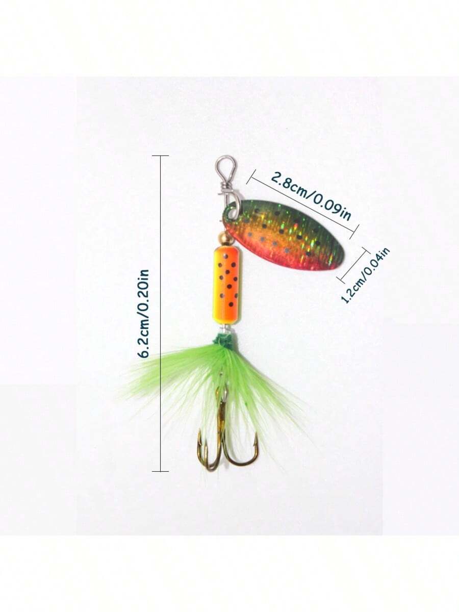 スピナー ルアー 3.5g メタルスパンコール&フェザー付き スプーン型 トラウトフィッシング用 SHEIN JAPAN