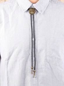 1 chiếc vòng cổ dài thời trang đa năng thiết kế hoa hạt cho nam, vòng cổ thắt nơ Bolo phong cách cao bồi miền Tây cổ điển, dây đeo cổ bằng da bện có thể điều chỉnh, quà tặng cho bạn trai, cha, người lớn tuổi, lễ Tạ ơn, năm mới, ngày lễ tình nhân - hạt - Xem 3