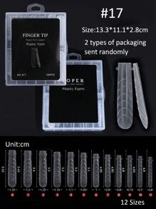 Boxed 120pcs Transparent Nail Extension Dual Mold  Artificial Nail Form Almond Square Pointed Coffin Full Cover Nail Prolong Mold With Scale Manicure Tools For DIY Salon Nail Extension