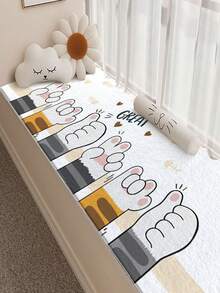 1 tấm thảm Cashmere giả hoạt hình, thảm đầu giường phòng ngủ, thảm trải sàn dài Tatami gia dụng, thảm cách nhiệt dày, thảm trải sàn ghế sofa và bàn cà phê, thảm văn phòng, thảm đầu giường phòng ngủ - Màu be - Xem 6