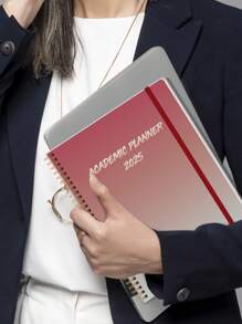 1 件，2025 极简主义学术计划器，12 个月励志学生计划器，带耐用条纹，72 页高效课程计划器，时尚装订，每周和每月计划器，180° 平开设计，便于书写，出色的学术工具，轻松记笔记，时间管理书，保持井然有序并实现目标，A4 尺寸，提高生产力，宿舍必备品，适合学生、学者和教授 - 彩色 - 查看 8